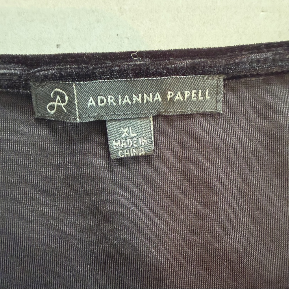 Adrianna Papell Velvet & Lace Trim Classy Tee - Picture 4 of 16